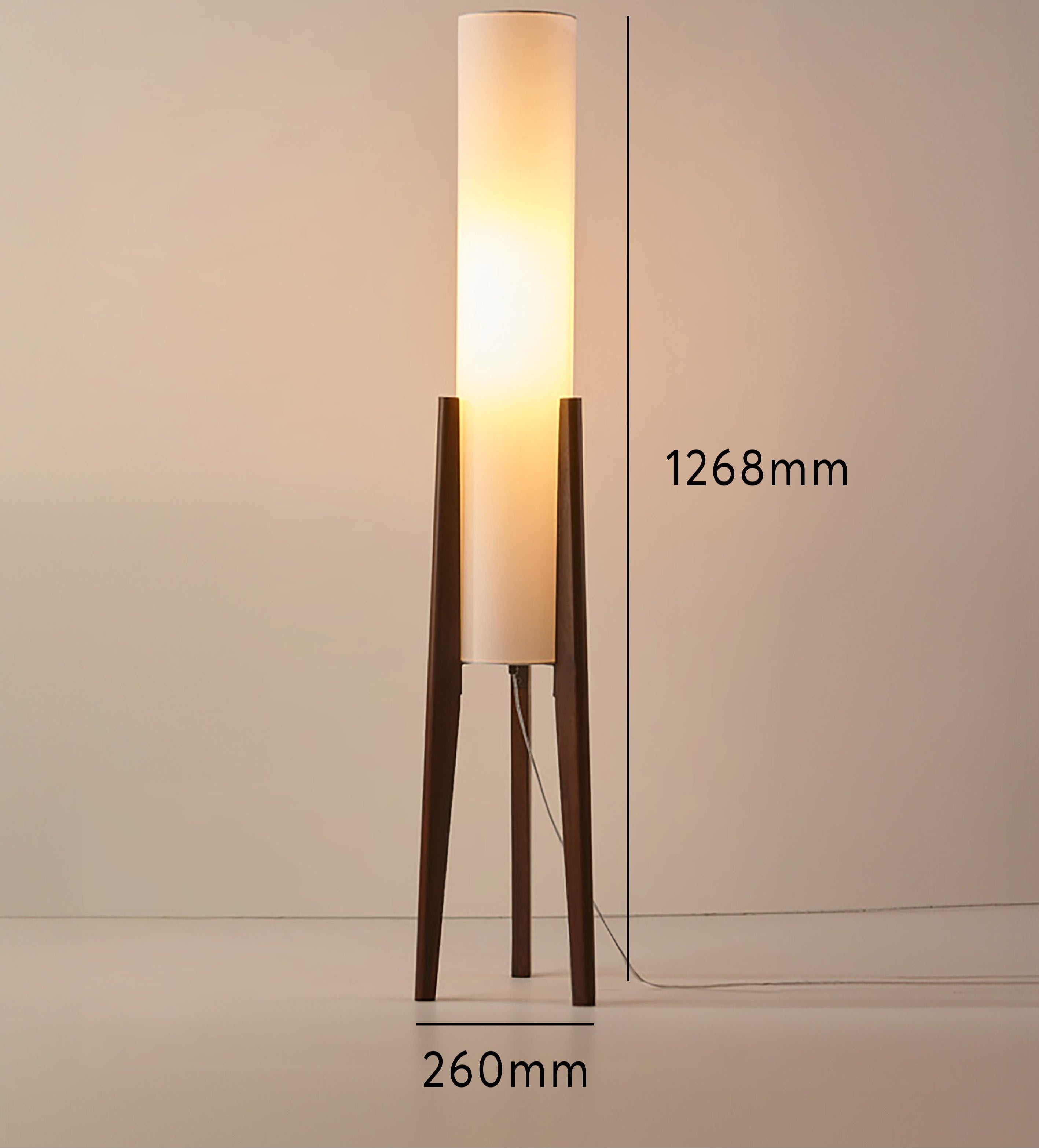 Vloerlamp Massief Walnoot Hout Scandinavisch Retro Stoffen Kap Led E27 12W Woonkamer Slaapkamer | Restfield