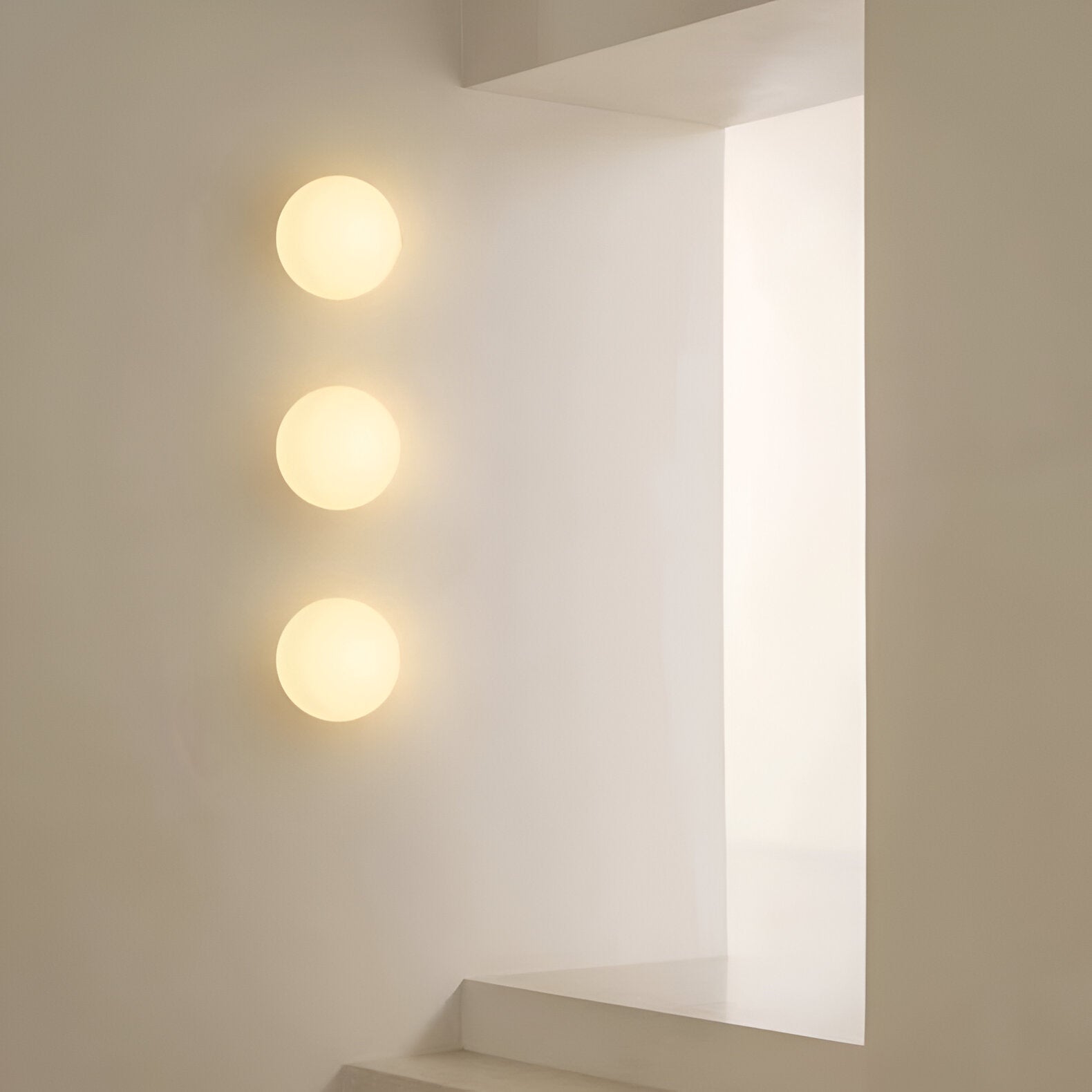 Wandlamp Rond Gesatineerd Glas Minimalistisch Japandi Ø12 Ø20 Slaapkamer Hal | Restfield