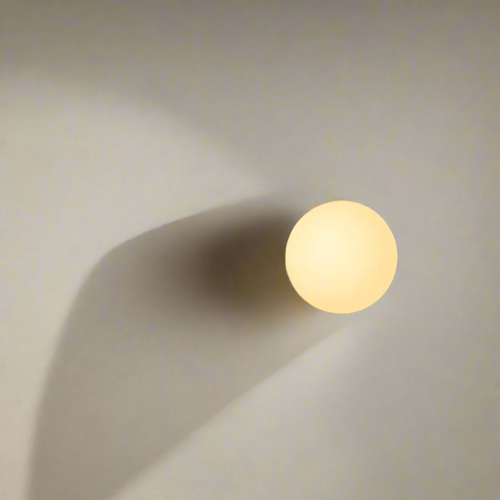 Wandlamp Rond Gesatineerd Glas Minimalistisch Japandi Ø12 Ø20 Slaapkamer Hal | Restfield