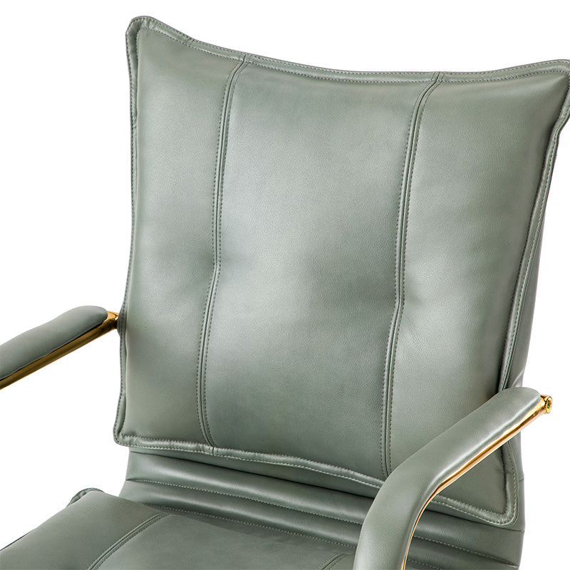 Luxe Ergonomische Bureaustoel Met Gouden Onderstel En Draaifunctie In Vegan Leer | Restfield