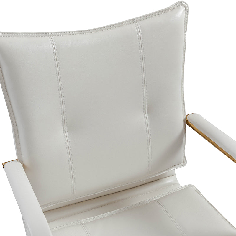 Luxe Ergonomische Bureaustoel Met Gouden Onderstel En Draaifunctie In Vegan Leer | Restfield