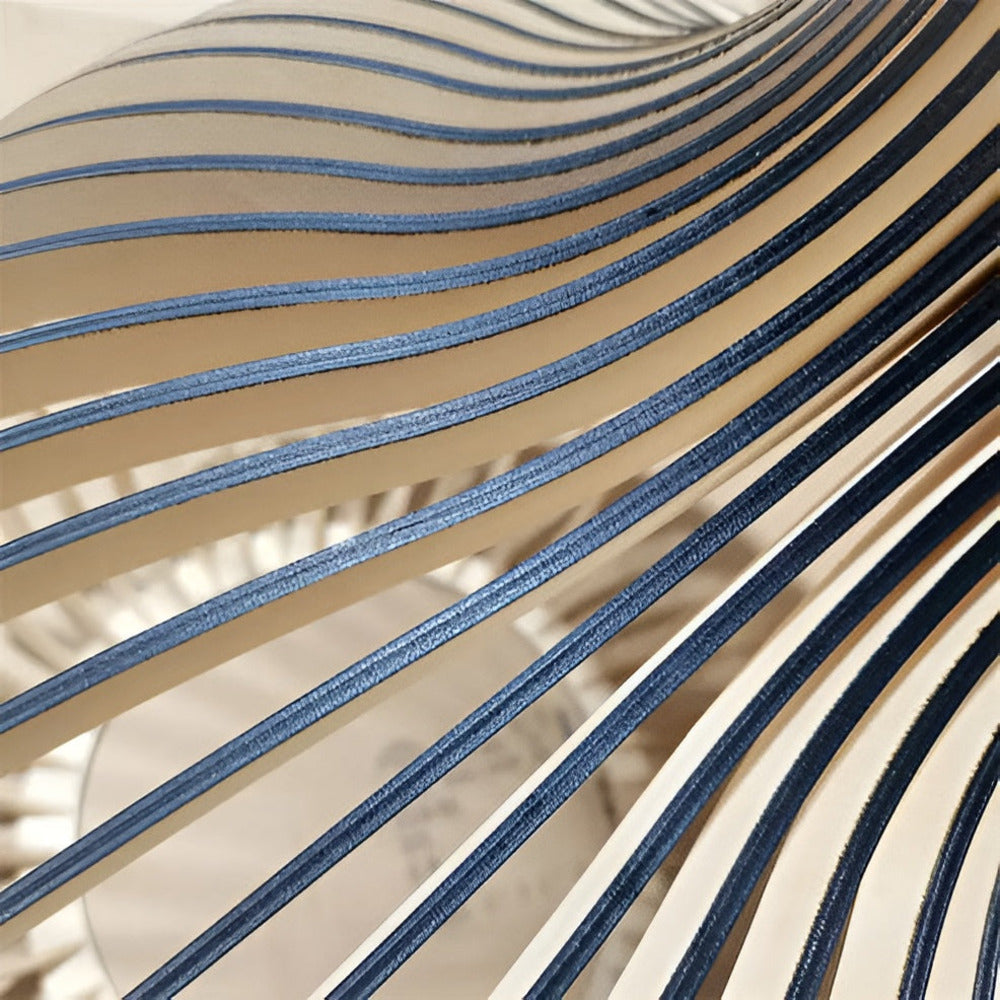 Houten Hanglamp Vintage Design Met Lamellen E27 45cm | Restfield