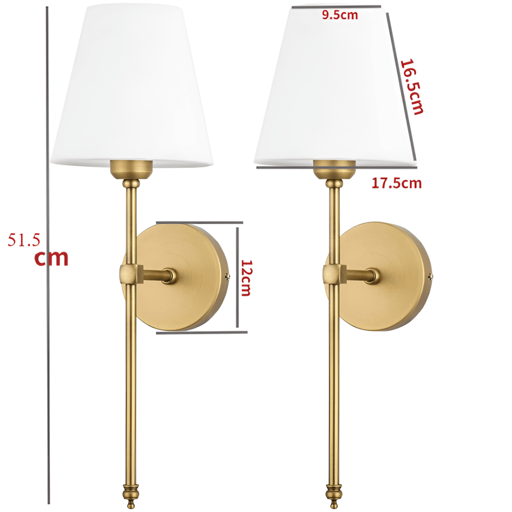 Wandlamp Set 2 Stuks Metaal Stoffen Kap 51cm Slaapkamer Hal Hotel Chique | Restfield
