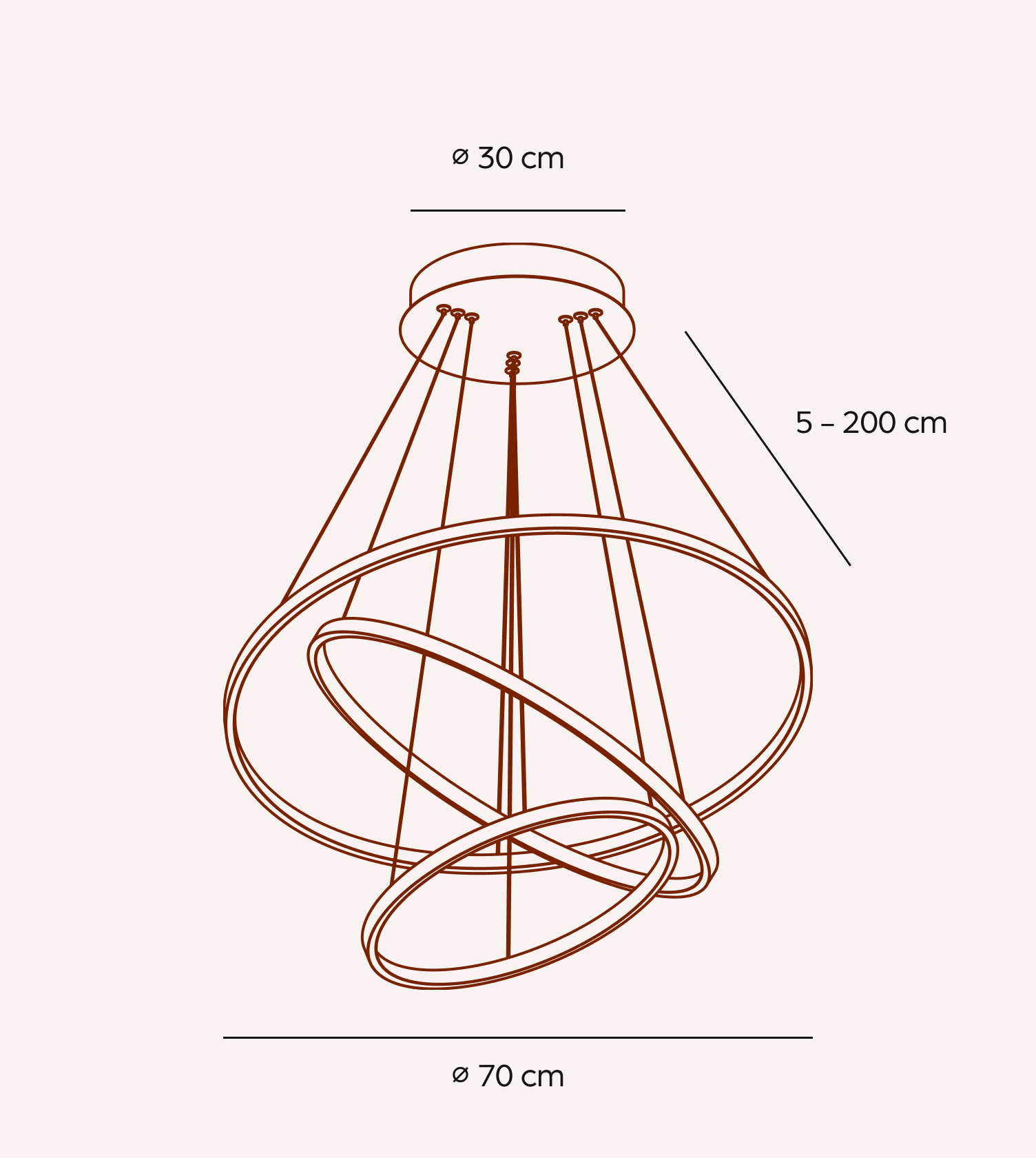 LED Hanglamp Ringen 70-55-40cm Dimbaar Aluminium Design | Restfield