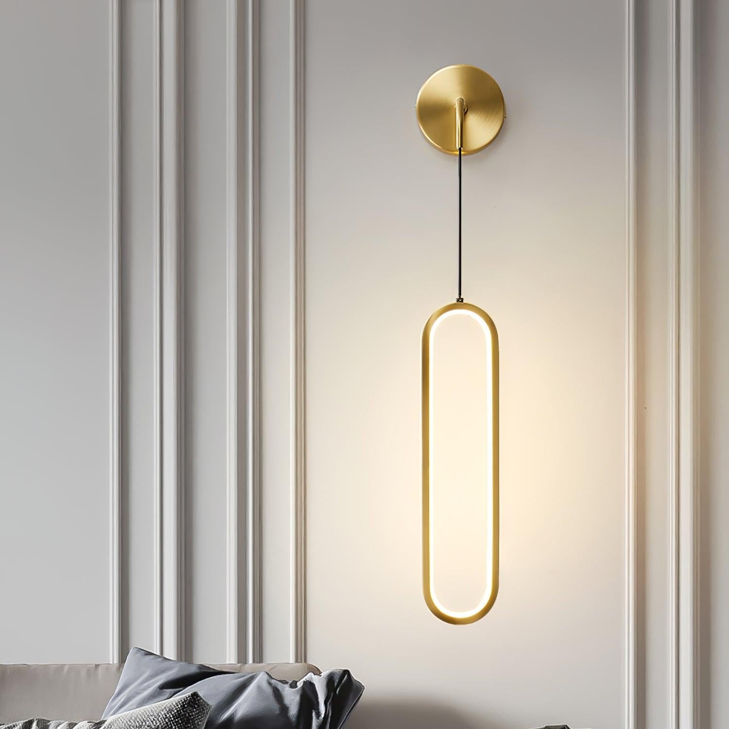 Hangende Wandlamp LED Messing Acryl 68cm Dimbaar Woonkamer Slaapkamer Gang Modern