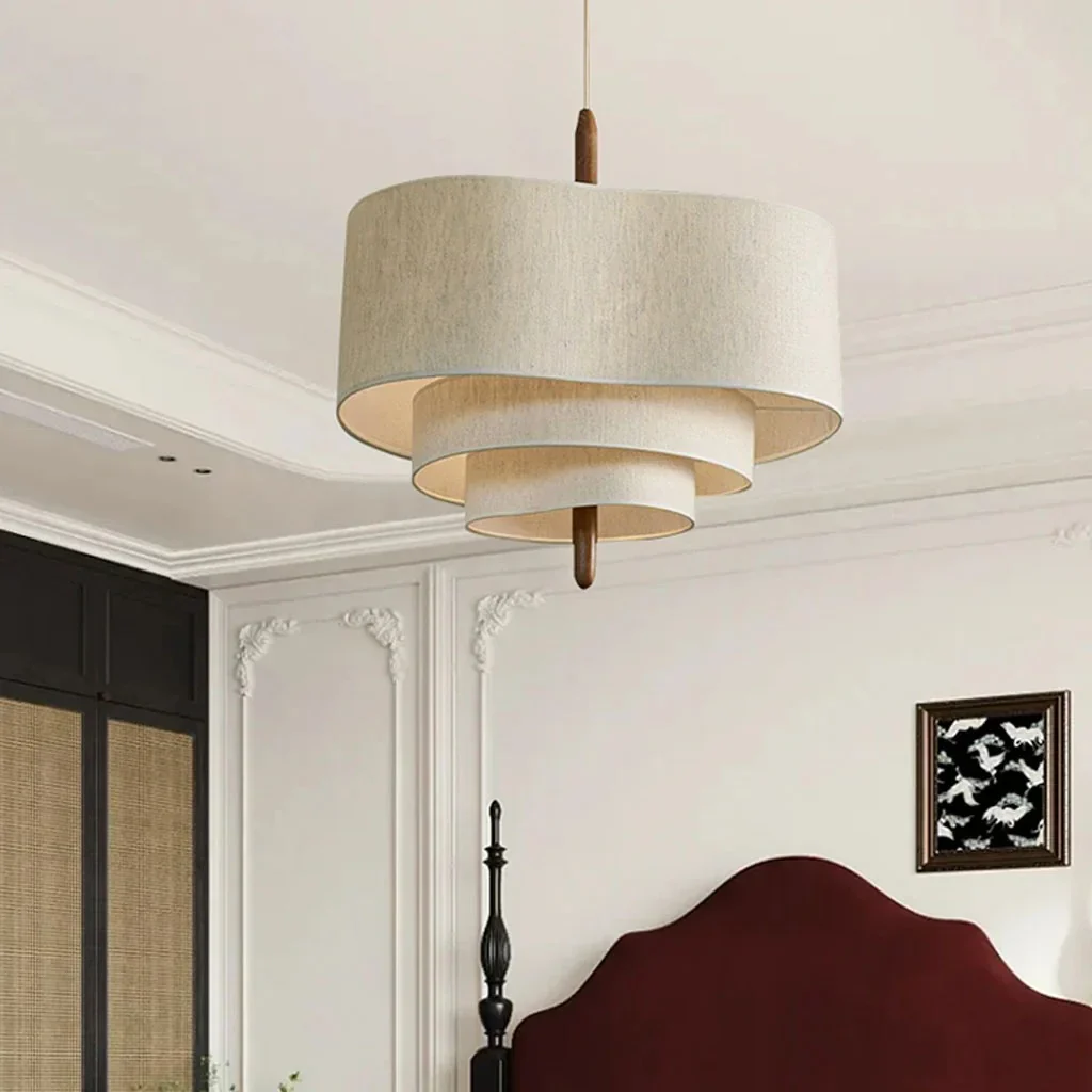 Stoffen Hanglamp voor Woonkamer & Eettafel | Design Plafondlamp in Japandi Stijl