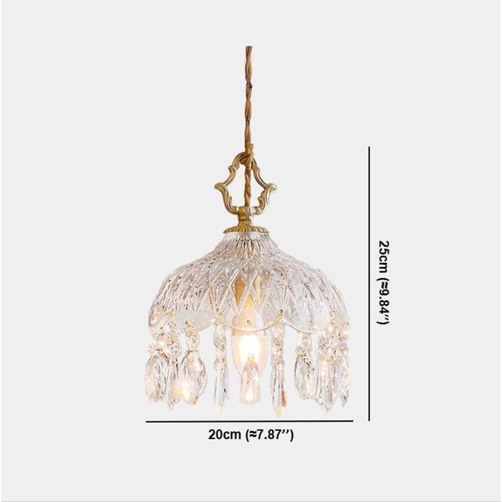 Kristallen Hanglamp Messing Glas Vintage Frans 15cm 20cm E14 | Restfield