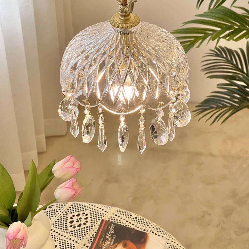 Kristallen Hanglamp Messing Glas Vintage Frans 15cm 20cm E14 | Restfield