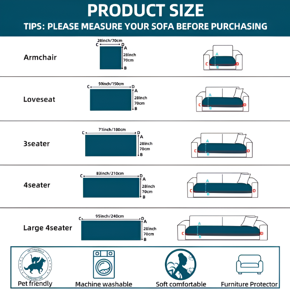 Bankbeschermer Bankhoes Voor Huisdieren Antislip Wasbaar 70x150-240cm | Restfield