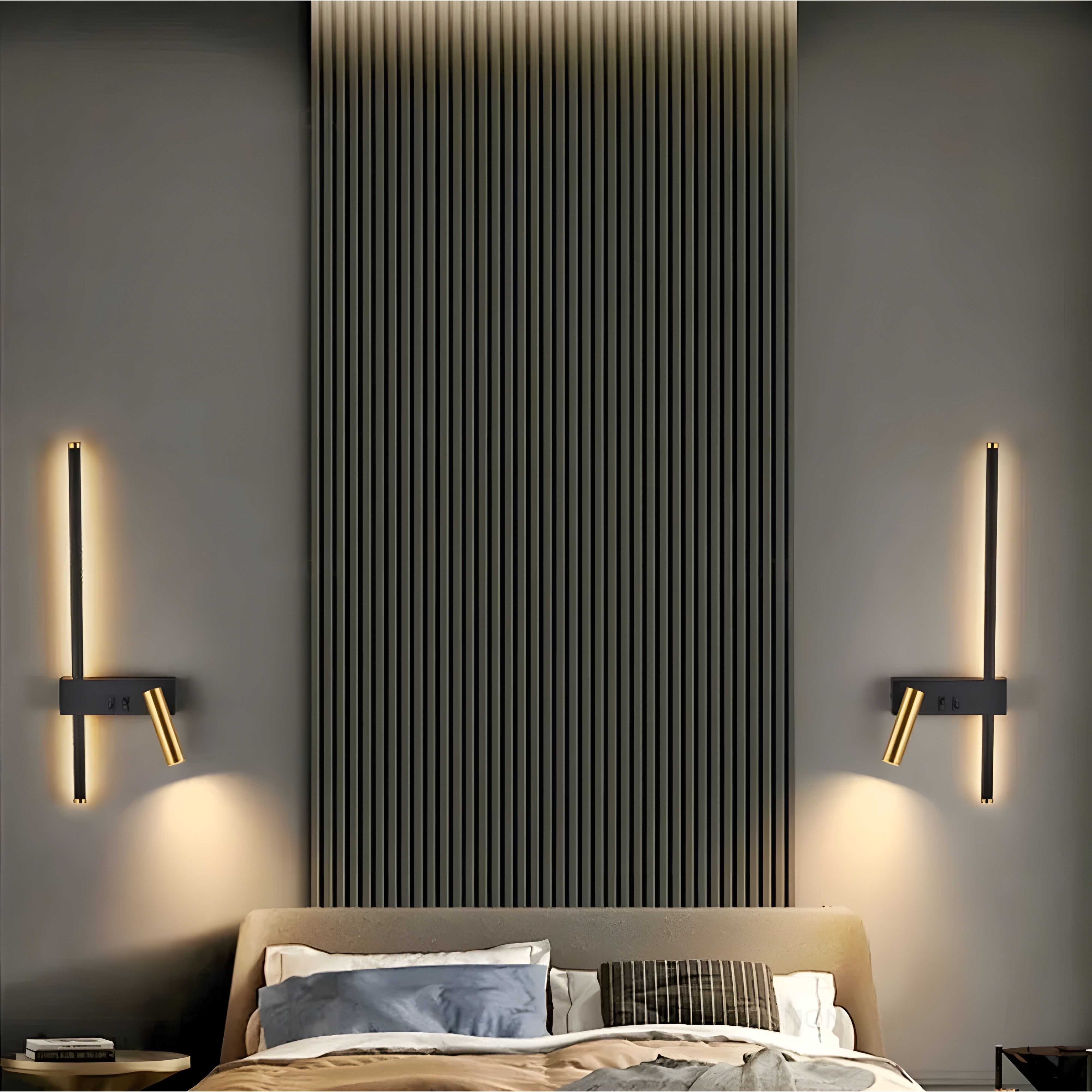 Wandlamp LED Zwart Goud Met Schakelaar Up Down Light | Restfield