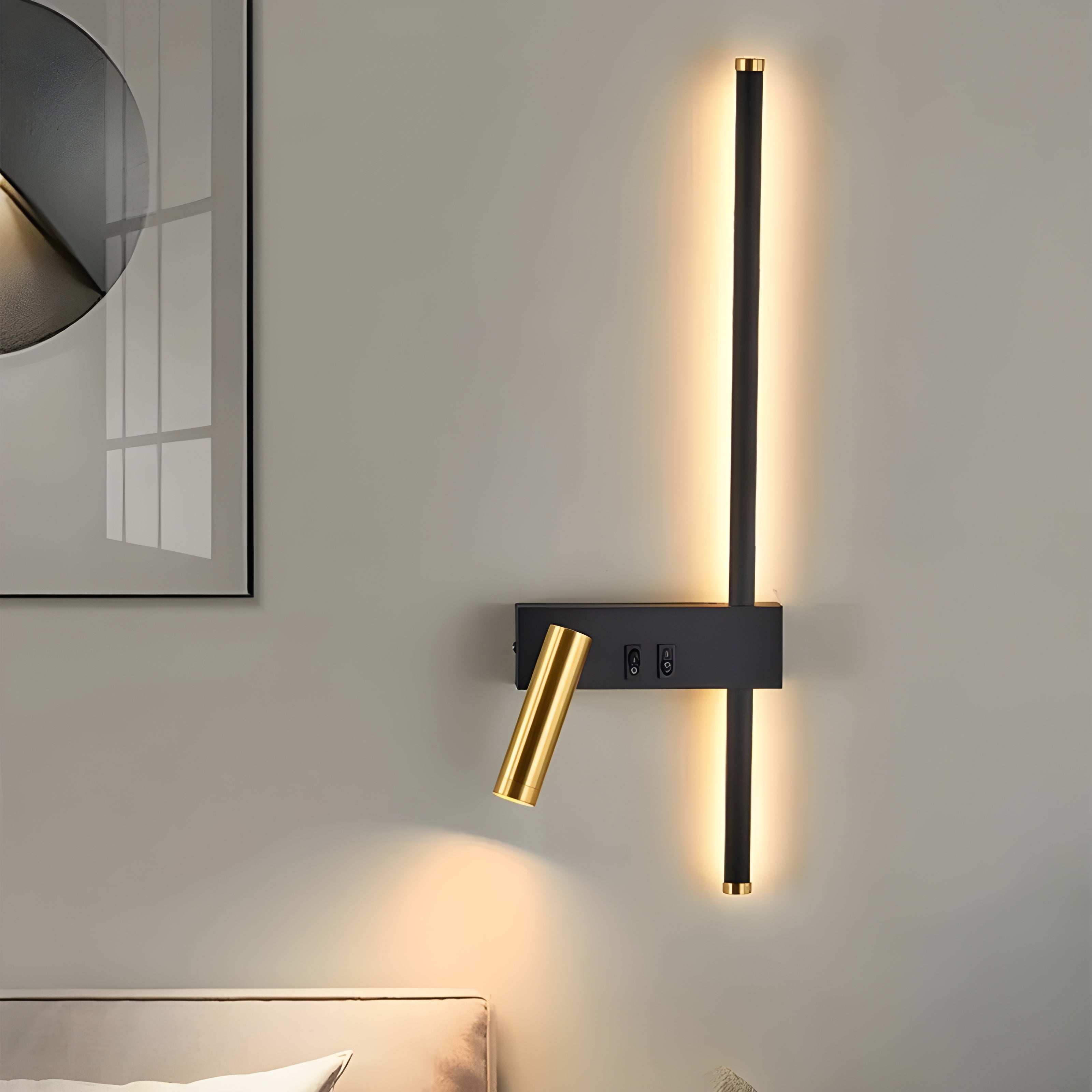 Wandlamp LED Zwart Goud Met Schakelaar Up Down Light | Restfield