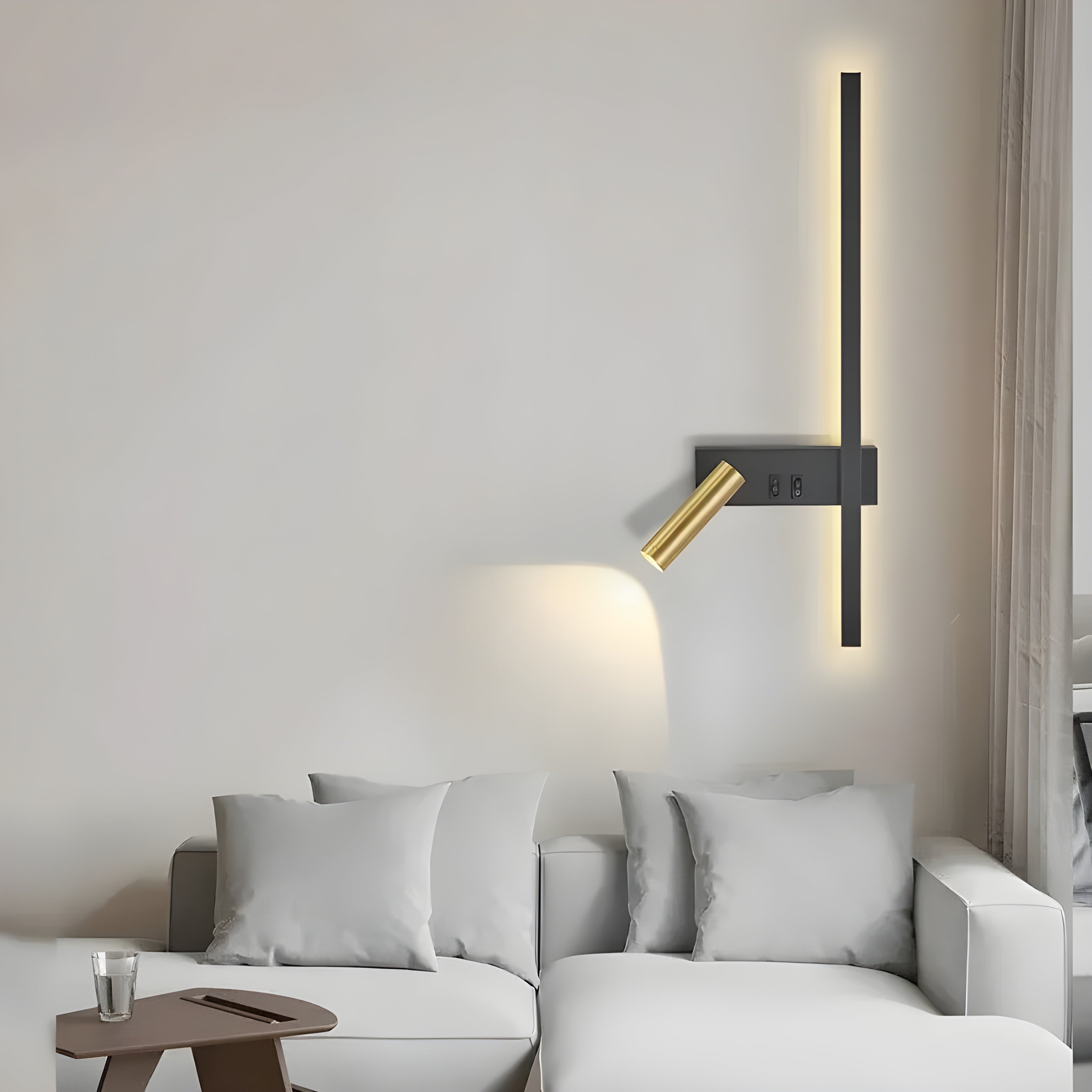 Wandlamp LED Zwart Goud Met Schakelaar Up Down Light | Restfield
