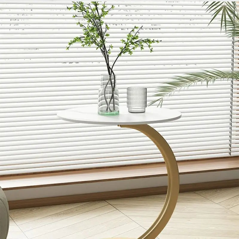 Bijzettafel Rond Compact Hout Metaal 62cm Banktafel | Restfield