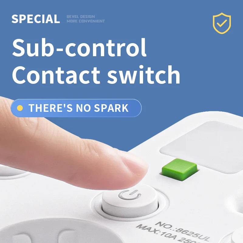 Meervoudige stekkerdoos met USB en USB-C, schakelaar en overspanningsbeveiliging | Restfield