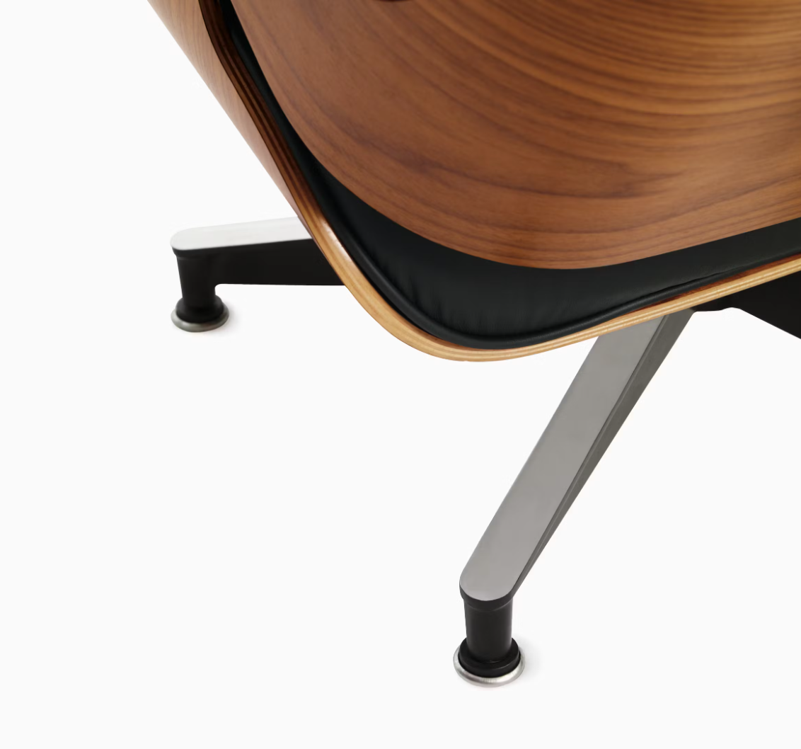 Lounge Chair Met Ottoman Echt Leer Zwart Ergonomisch Hout | Restfield