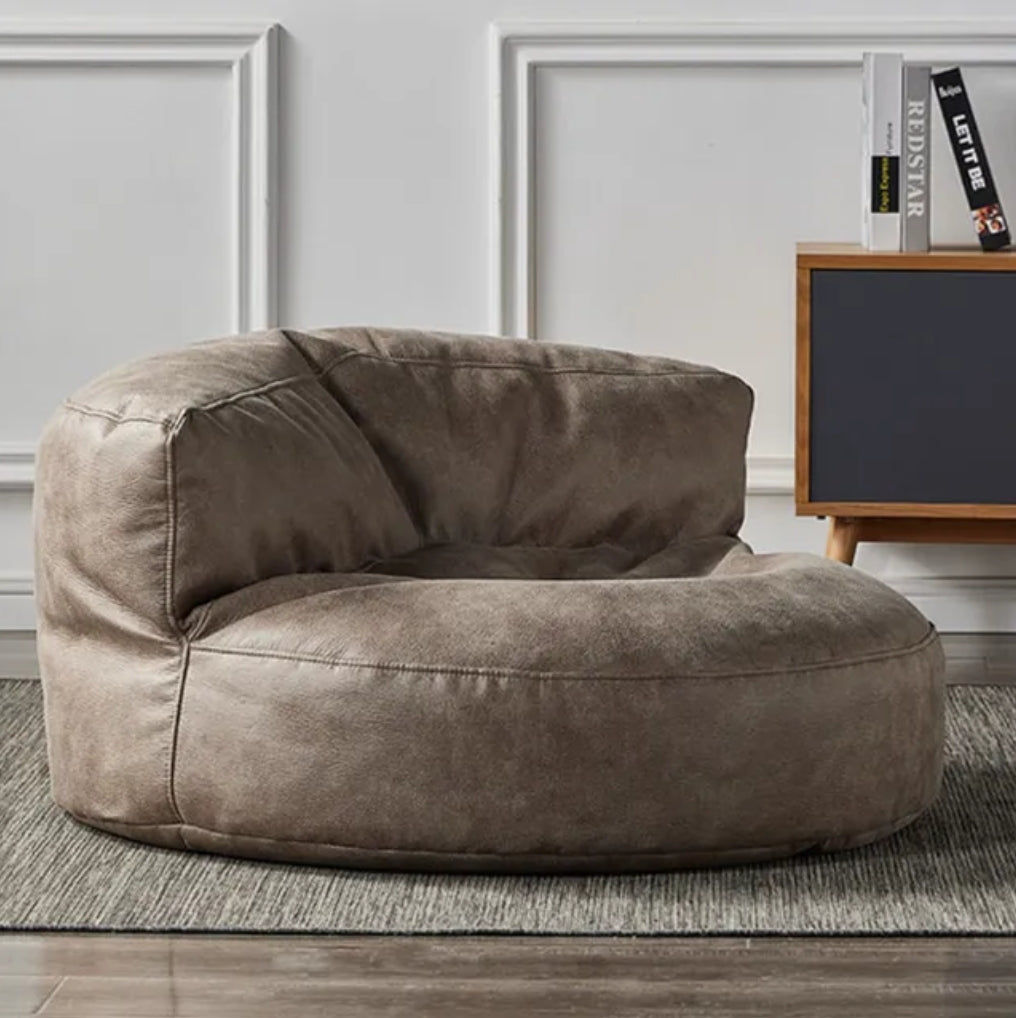 Zitzak Rond Kunstleer Modern 100cm Retro Leer Kinderen Volwassenen Binnen