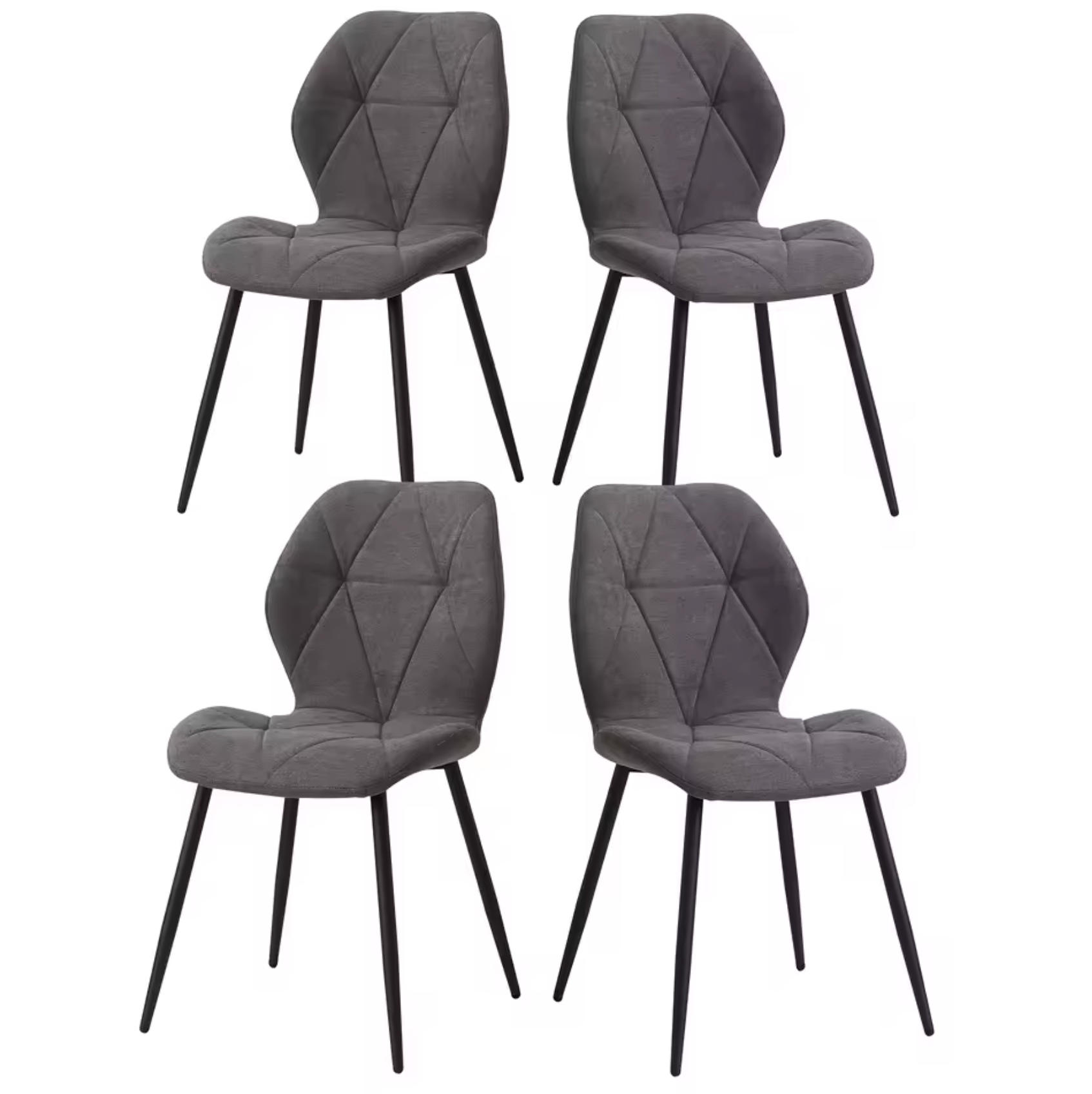 Eetkamerstoelen Set Van 4 Gestoffeerd Fluweel Metaal Modern Scandinavisch Keuken Eettafel Stoelen | Restfield