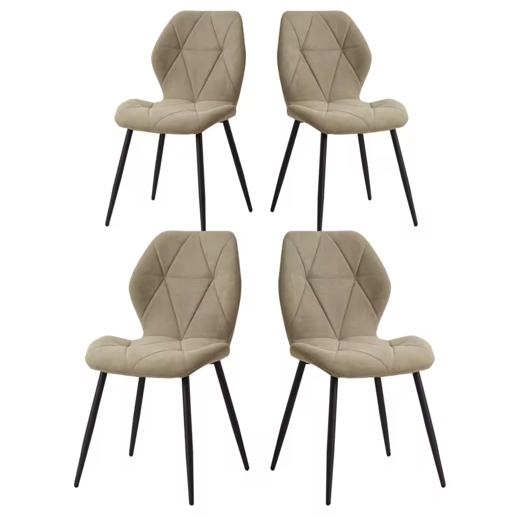 Eetkamerstoelen Set Van 4 Gestoffeerd Fluweel Metaal Modern Scandinavisch Keuken Eettafel Stoelen | Restfield