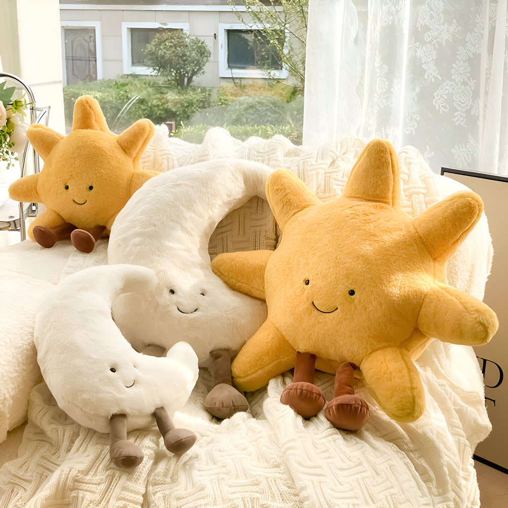 Sierkussen Zon Maan Pluche Kussen Kinderkamer Decoratie 28-48cm | Restfield