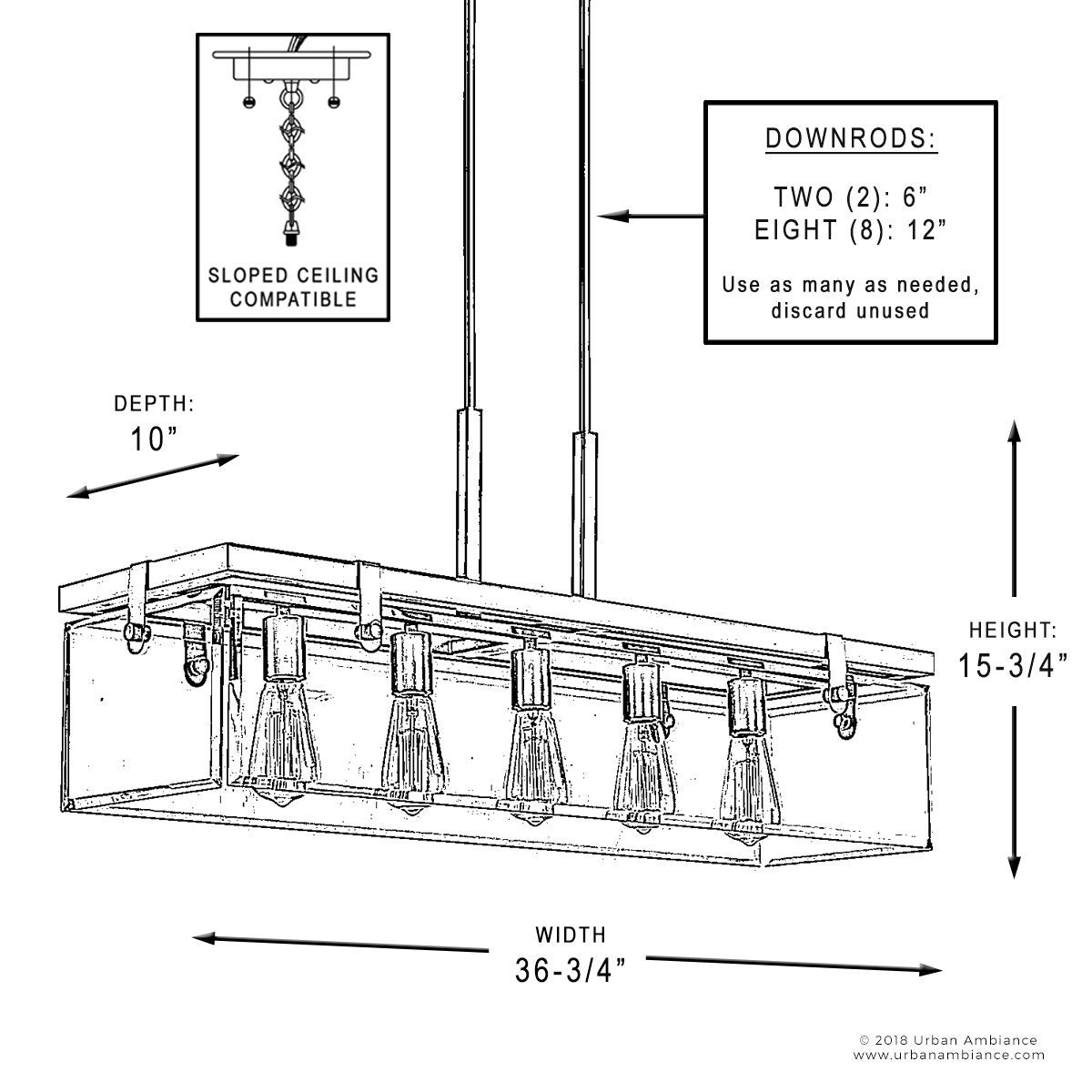 Hanglamp Rechthoekig Cube Glas Staal Nikkel 93cm Eetkamer Modern | Restfield