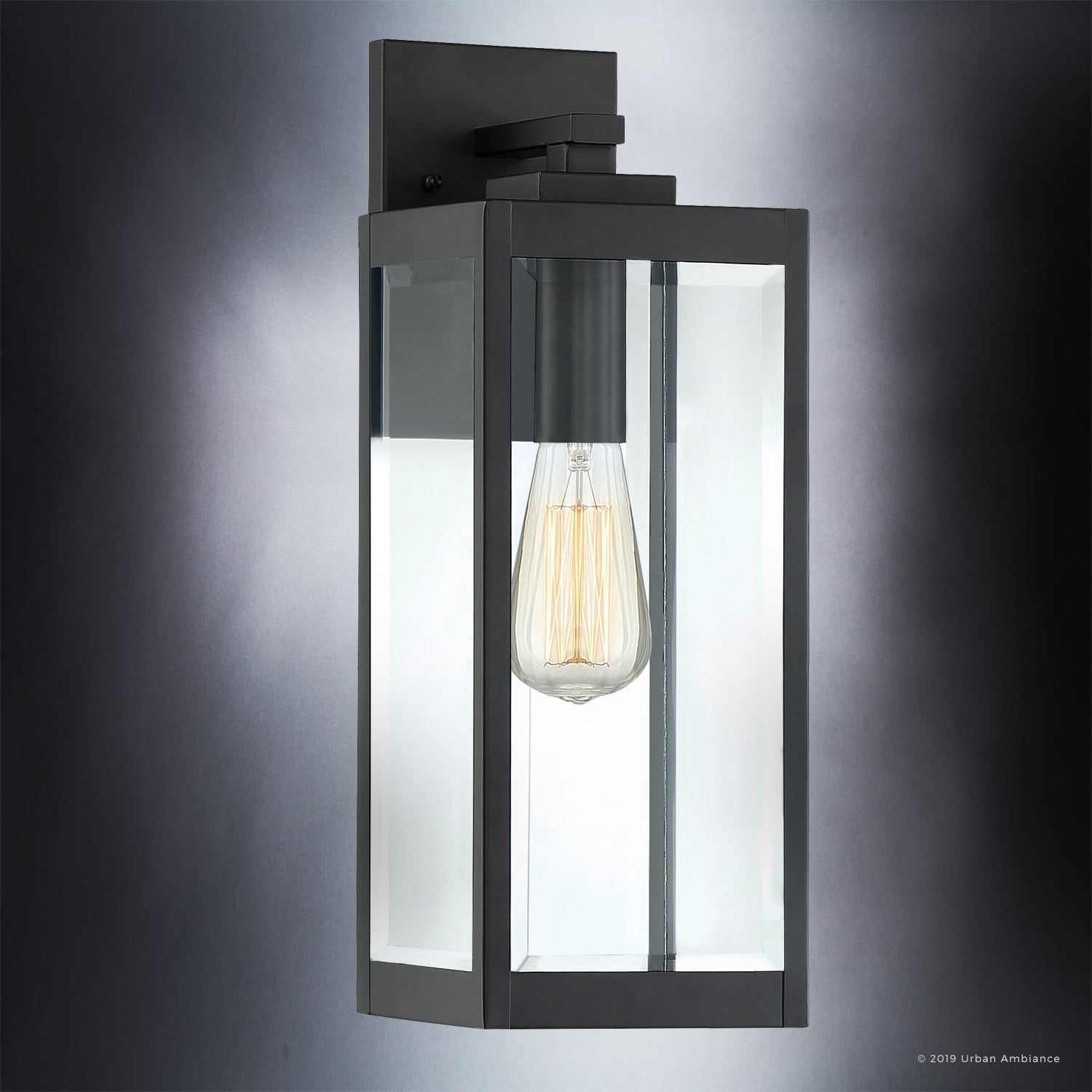 Buitenlamp Wandlamp Zwart Staal Glas 43cm Modern Farmhouse Waterdicht | Restfield