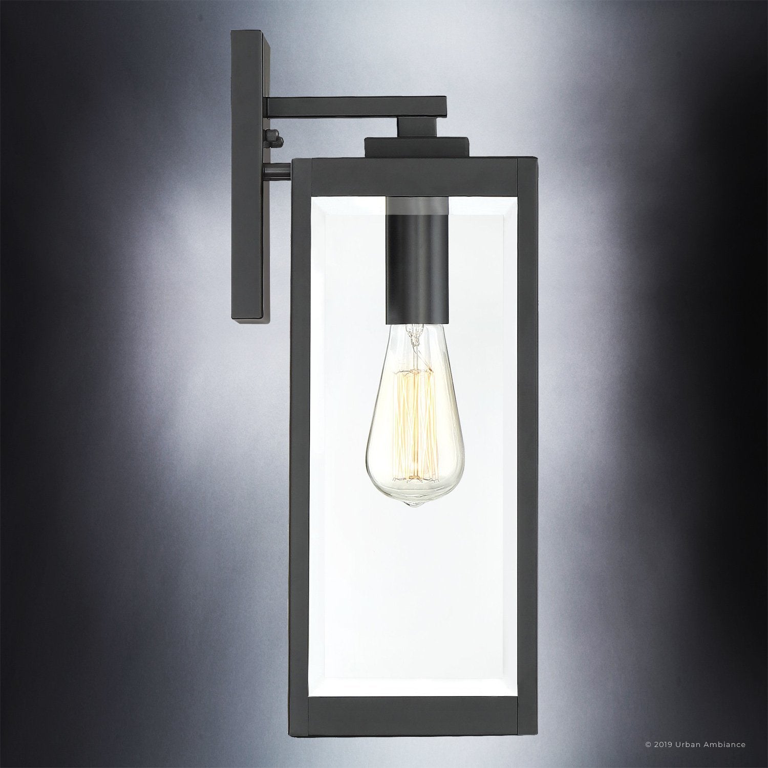 Buitenlamp Wandlamp Zwart Staal Glas 43cm Modern Farmhouse Waterdicht | Restfield