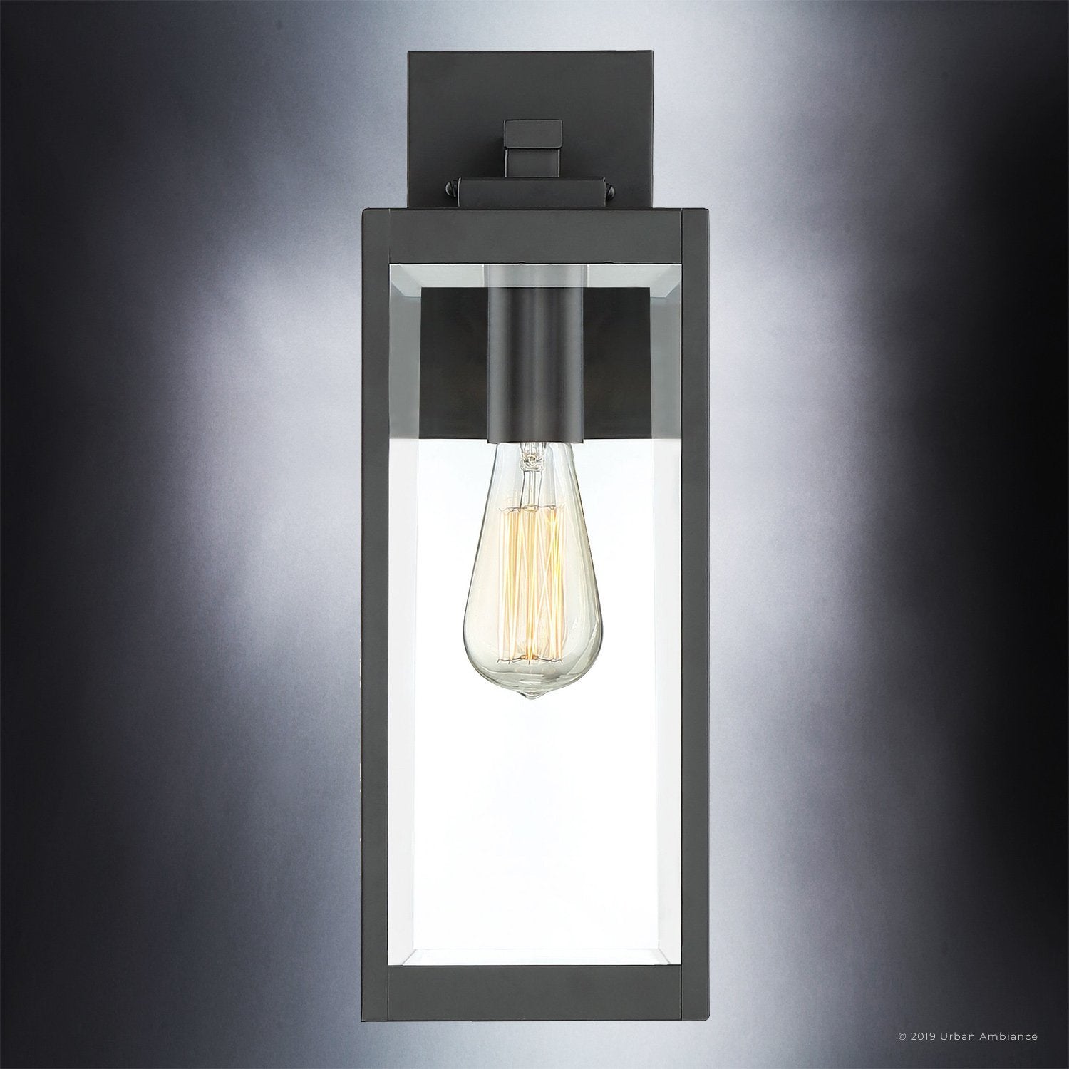 Buitenlamp Wandlamp Zwart Staal Glas 43cm Modern Farmhouse Waterdicht | Restfield