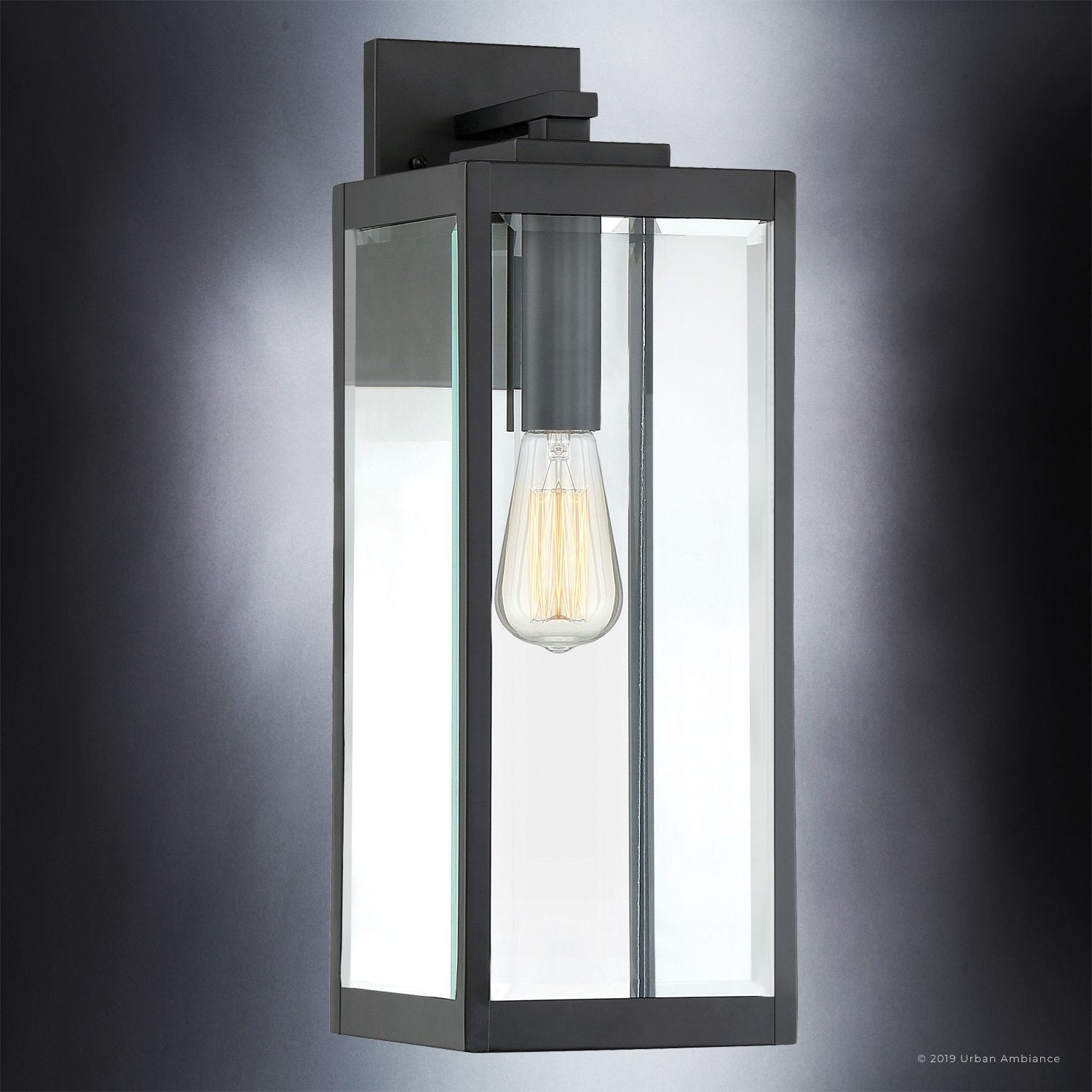 Buitenlamp Wandlamp Groot Zwart Staal Glas 51cm Modern Farmhouse Waterdicht | Restfield