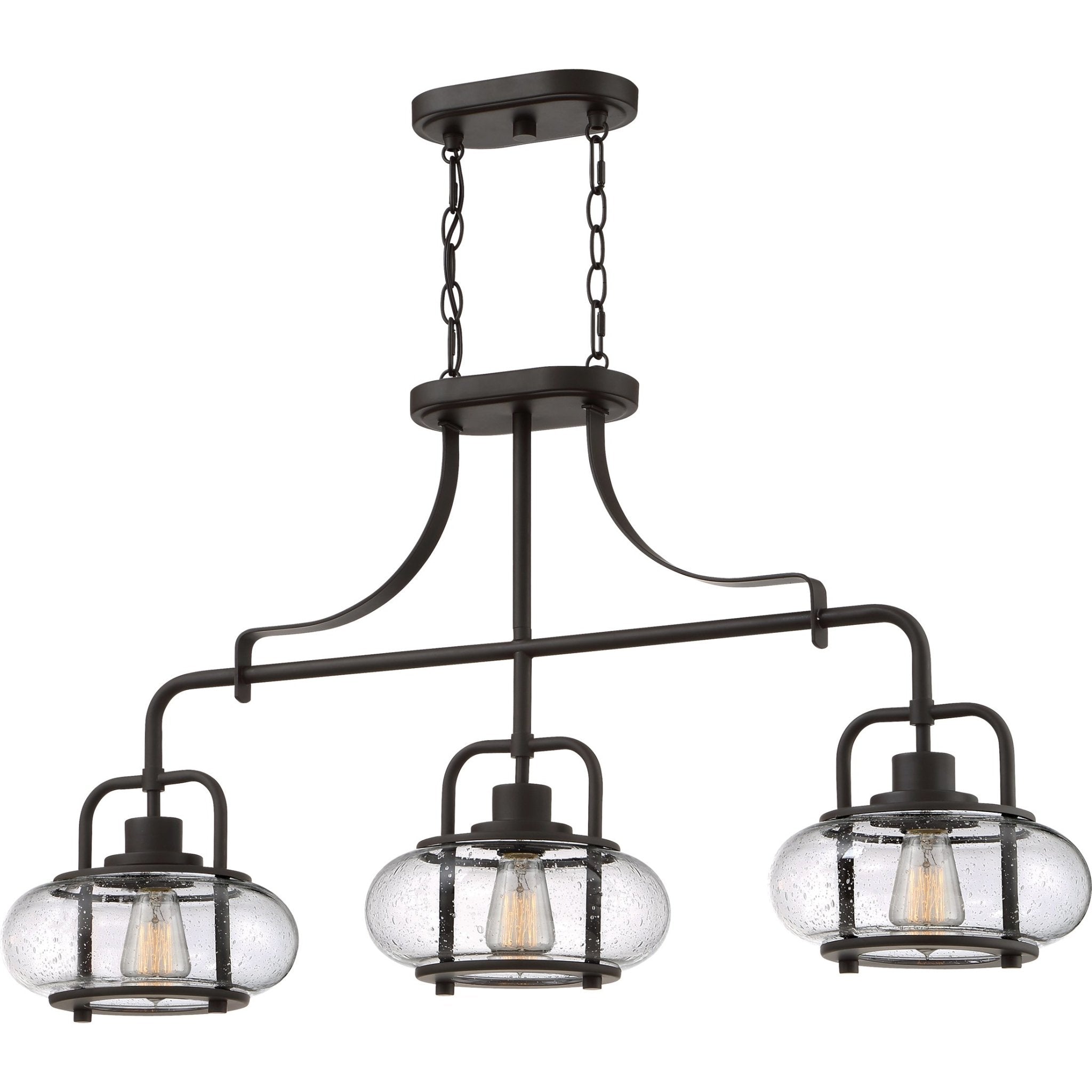 Kroonluchter Donker Brons Met Glasbollen 3 Lichts 96cm | Restfield