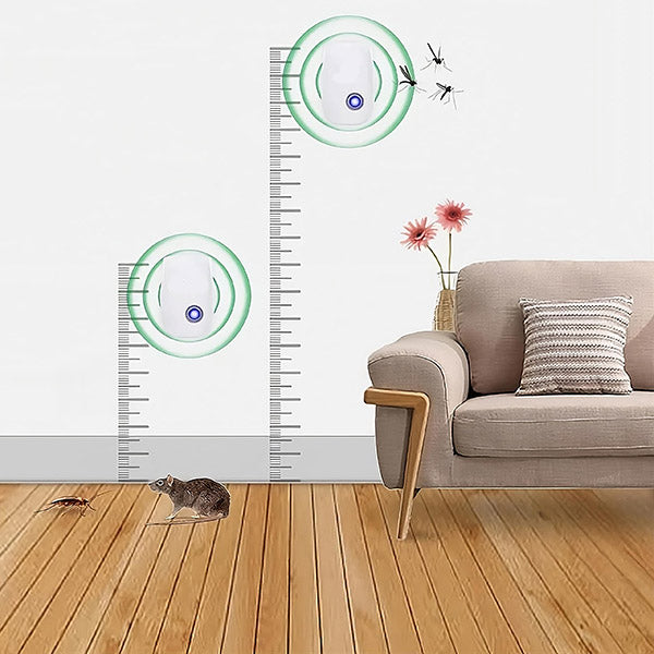Ultrasone ongedierteverjager voor huis en kantoor met stekker en groot bereik tot 100 m² | Restfield