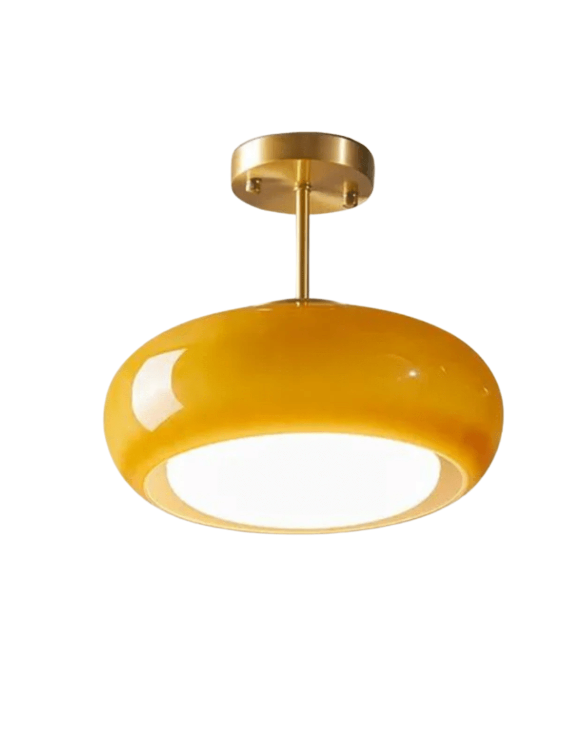 Hanglamp Glas Goud 40cm E27 Amber Wit Modern Design | Restfield