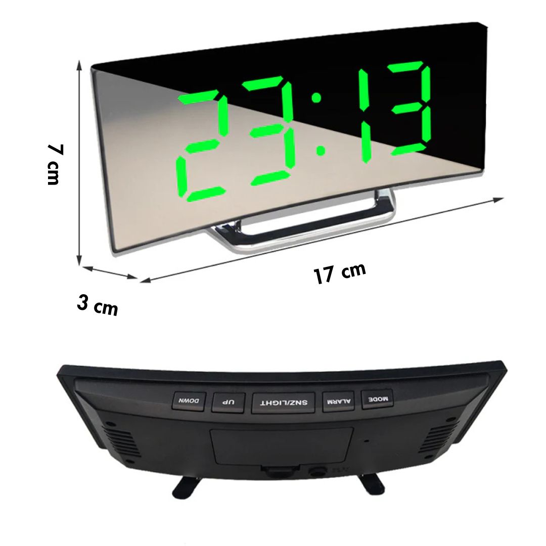 Digitale LED Wekker met Gebogen Display – Automatische Lichtregeling & Groot Scherm | Restfield