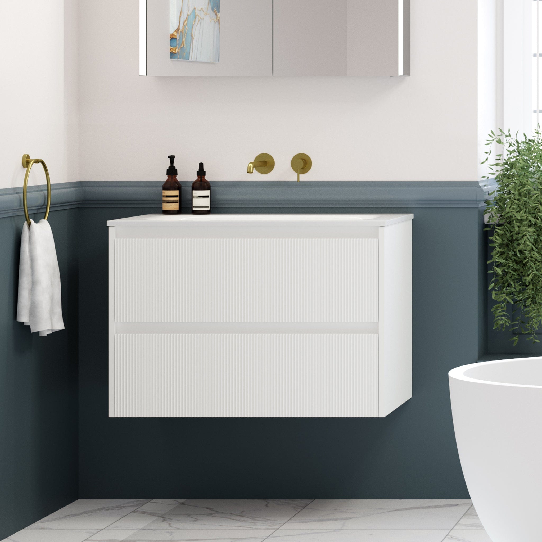 Wandkraan Wastafel Geborsteld Messing Italiaans Design 180mm Mengkraan Luxe Badkamer