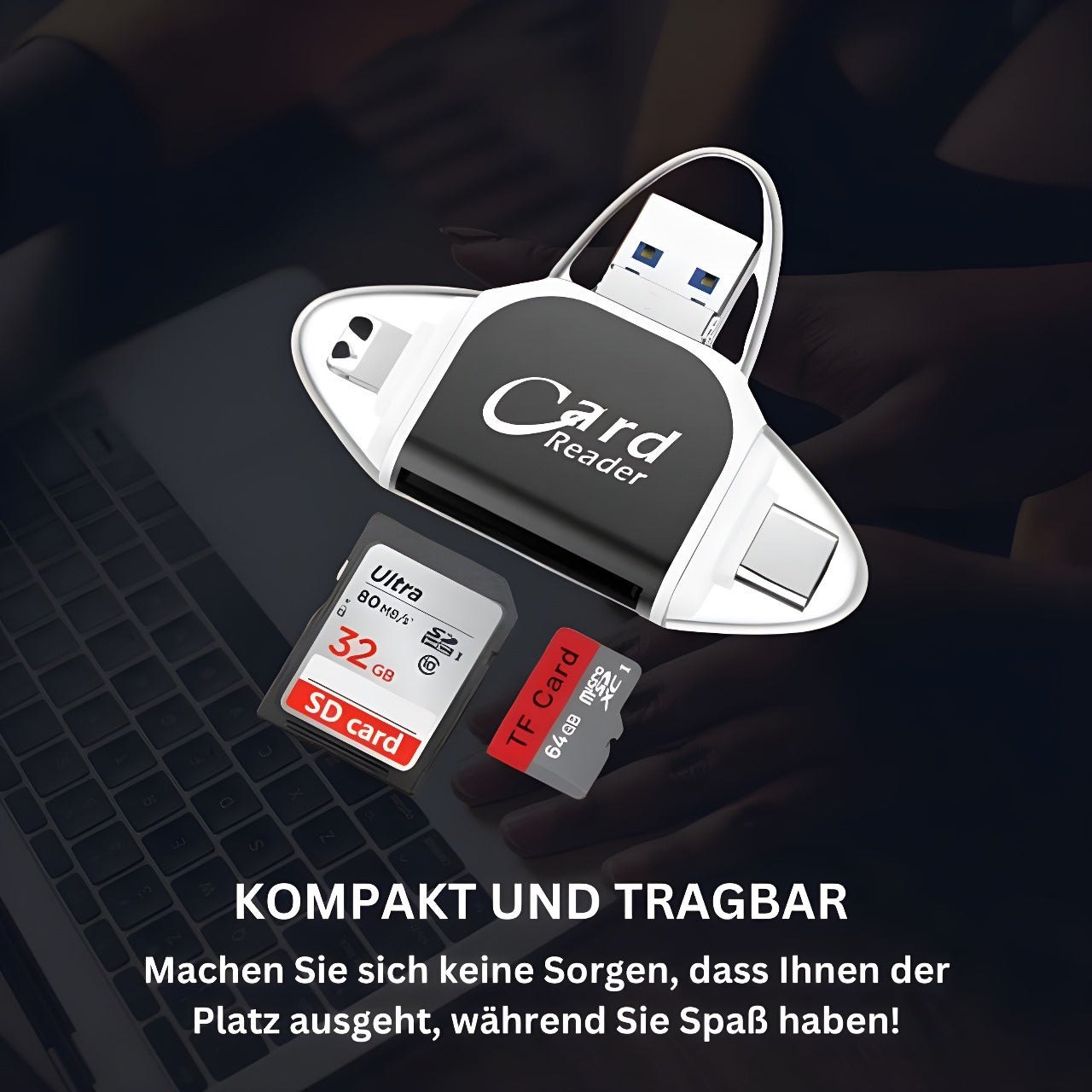 Kaartlezer 4 In 1 USB C Lightning SD Micro SD USB 3.0 | Restfield