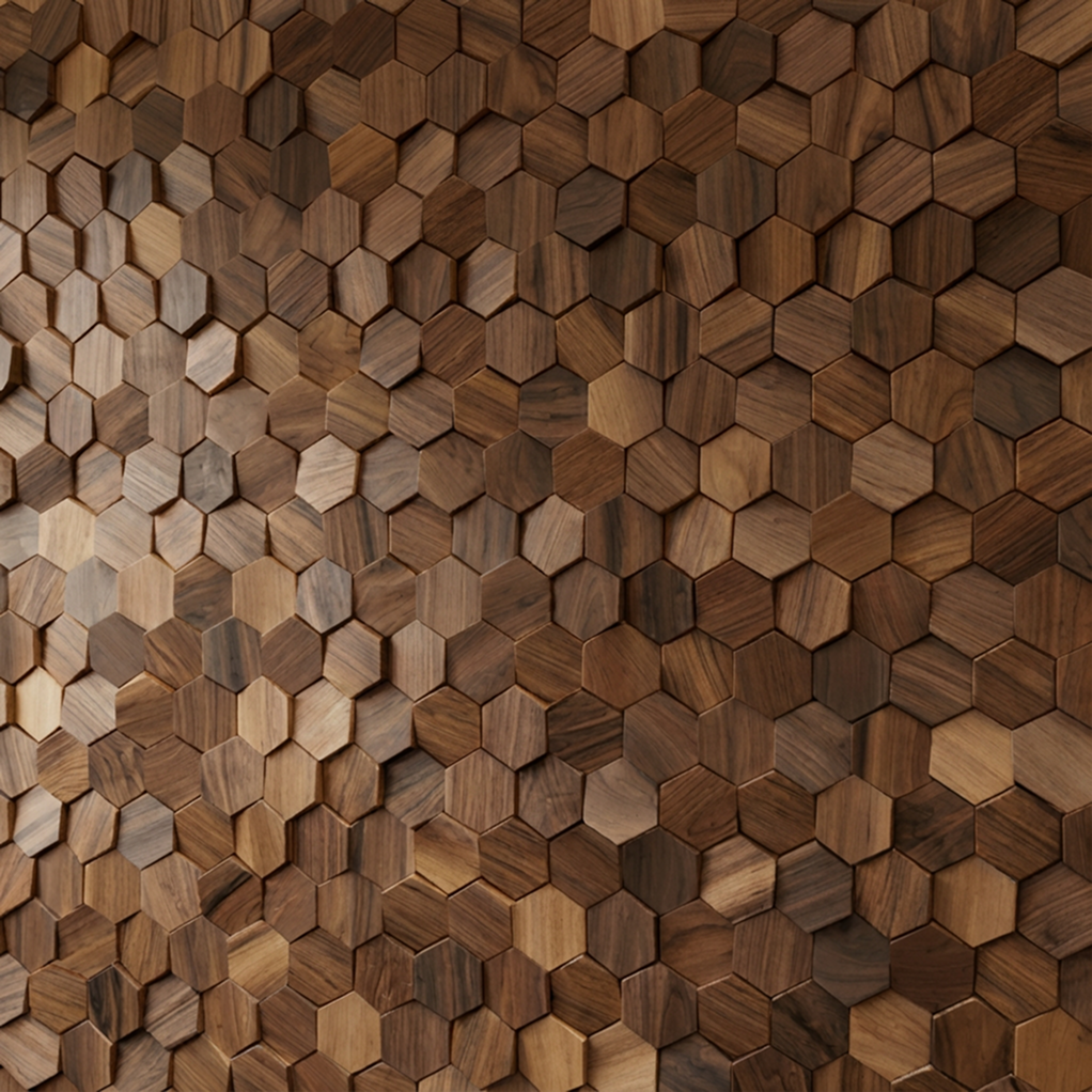 Wikne Houten Mozaïek Wandpanelen Met Hexagon Design Voor Moderne Accentmuren | Restfield