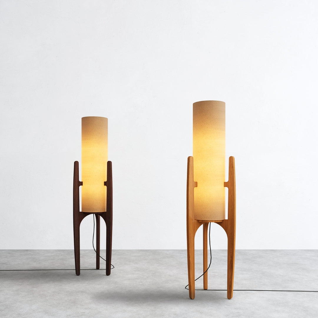 Zen Staande Lamp Met Linnen Kap En Natuurlijk Houten Frame | Restfield