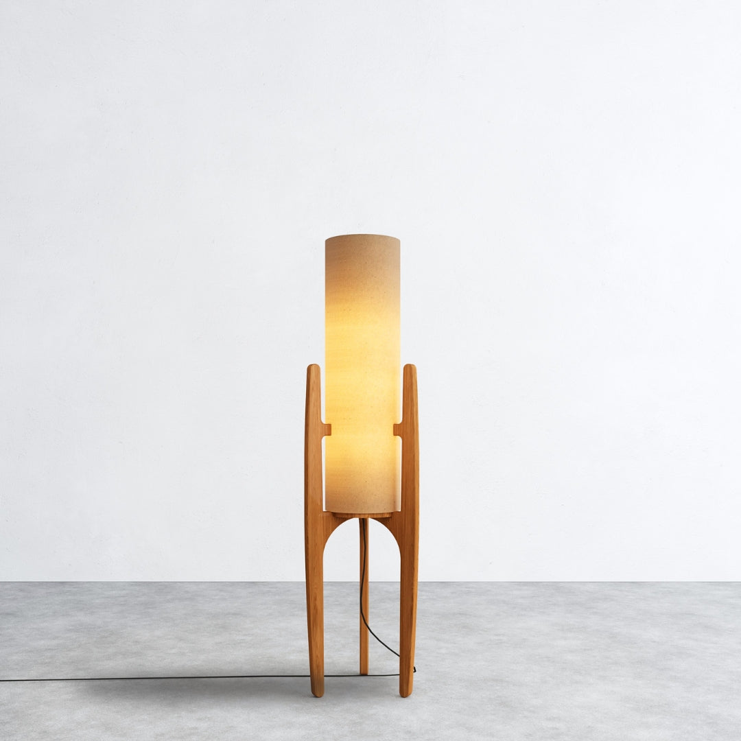 Zen Staande Lamp Met Linnen Kap En Natuurlijk Houten Frame | Restfield