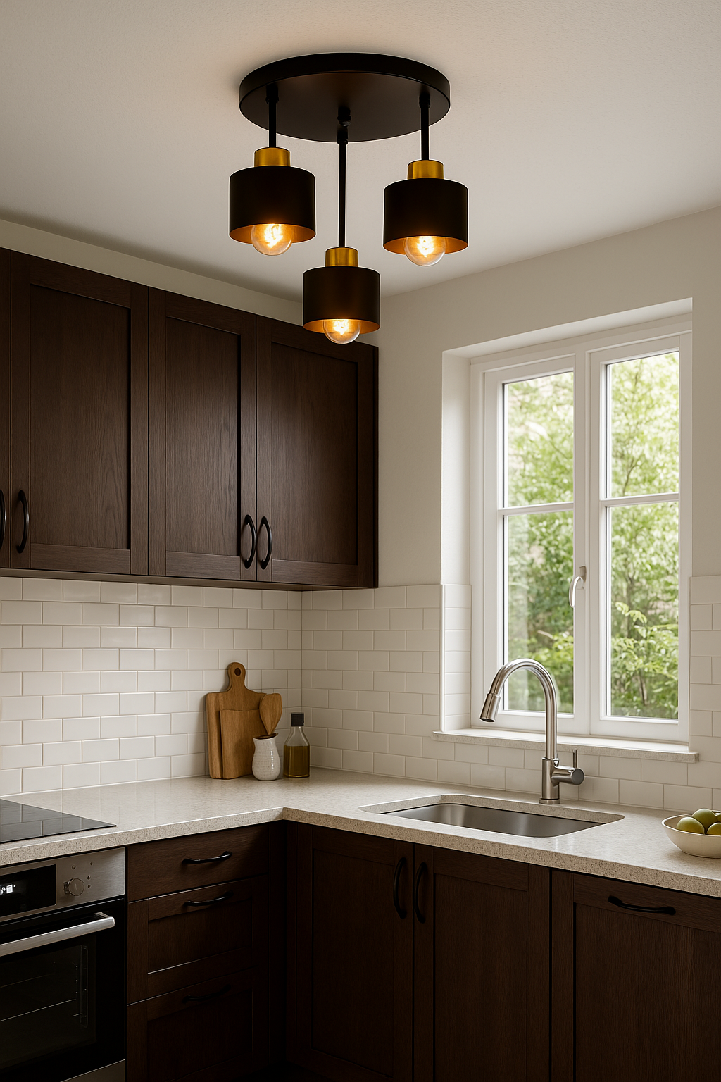 Plafondlamp 3 Lichts Zwart Goud Metaal E27 Ø30cm Modern Design | Restfield