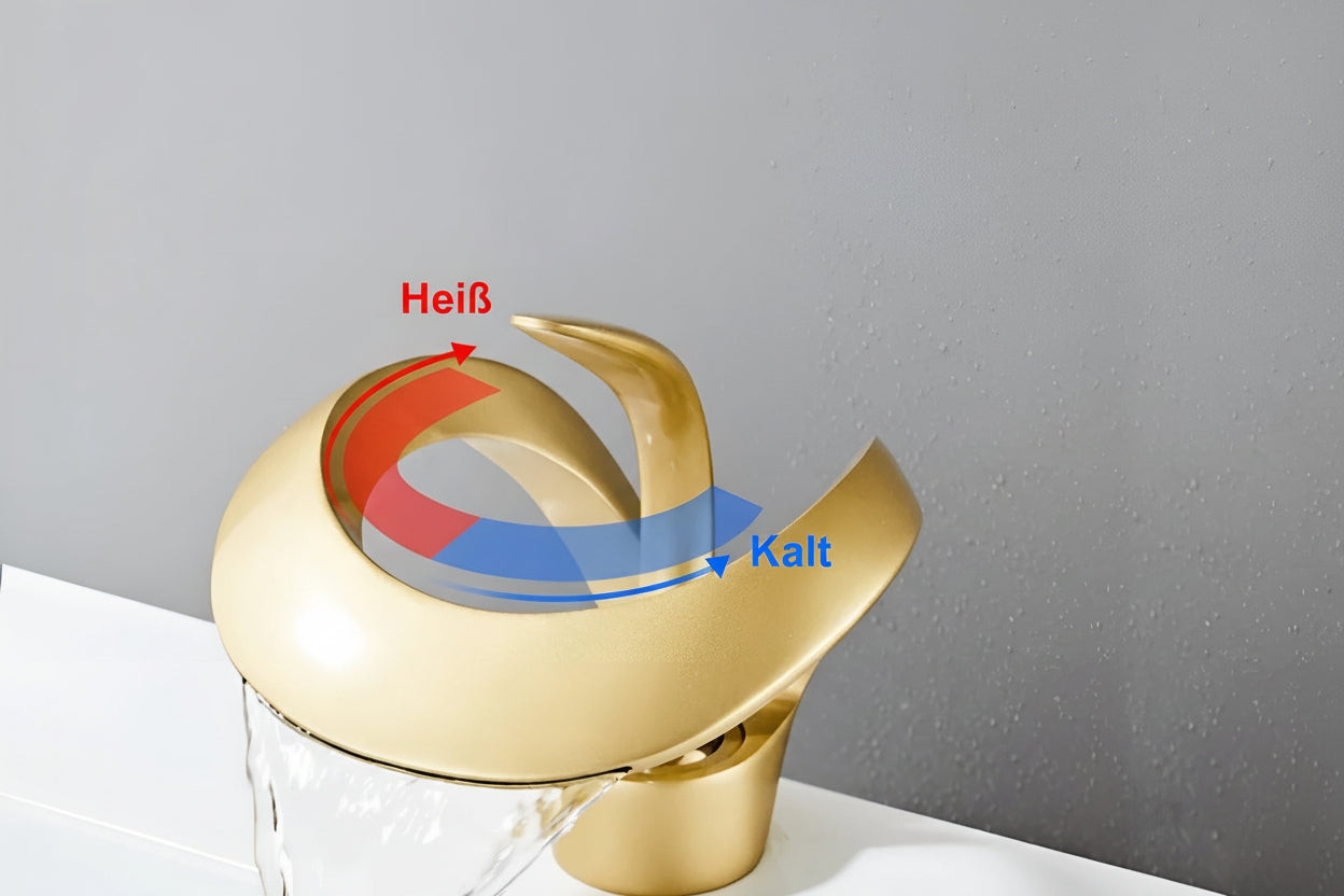 Wastafelkraan Design Waterval Mengkraan Messing Modern | Restfield