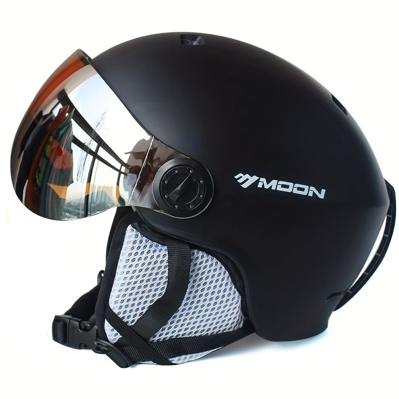 Skihelm PC+EPS Zwart met Vizier Verstelbaar Wintersport Ski Snowboard Beschermhelm met Afneembare Onderdelen | Restfield
