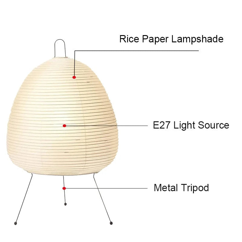 Japanse Vloerlamp Rijstpapier Minimalistisch Design E27 47cm Wit | Restfield