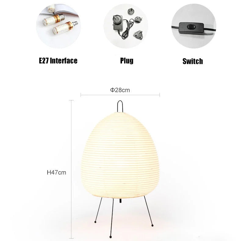 Japanse Vloerlamp Rijstpapier Minimalistisch Design E27 47cm Wit | Restfield