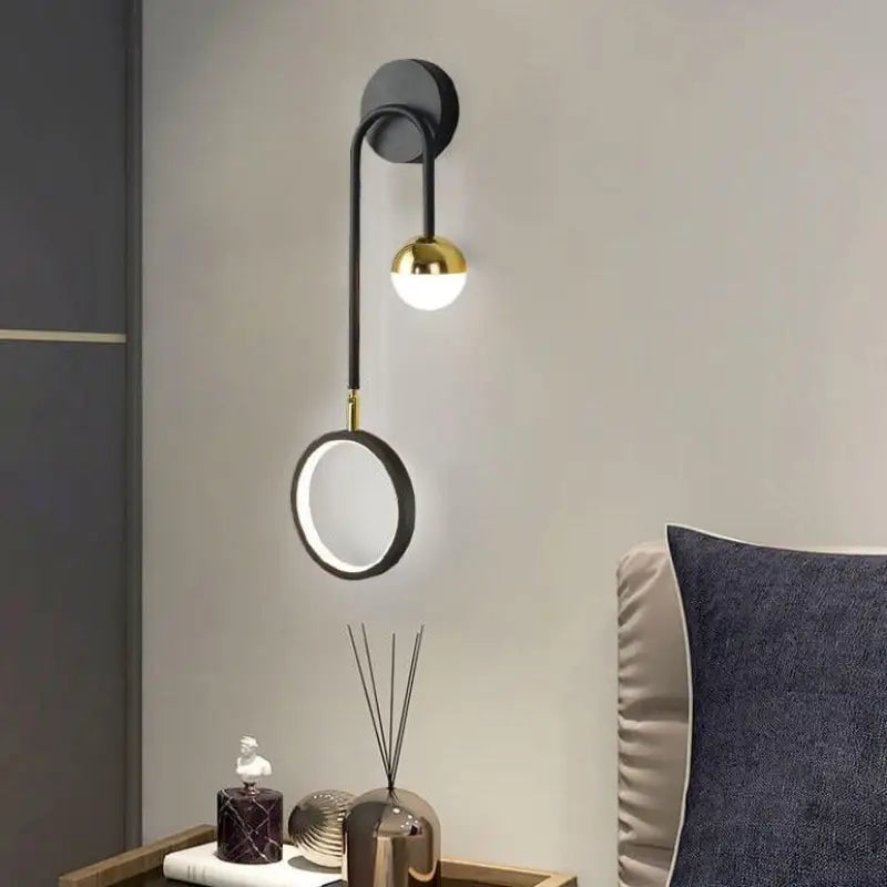 Wandlamp Scandinavisch Aluminium Zwart 48cm LED Dimbaar Modern Design | Restfield