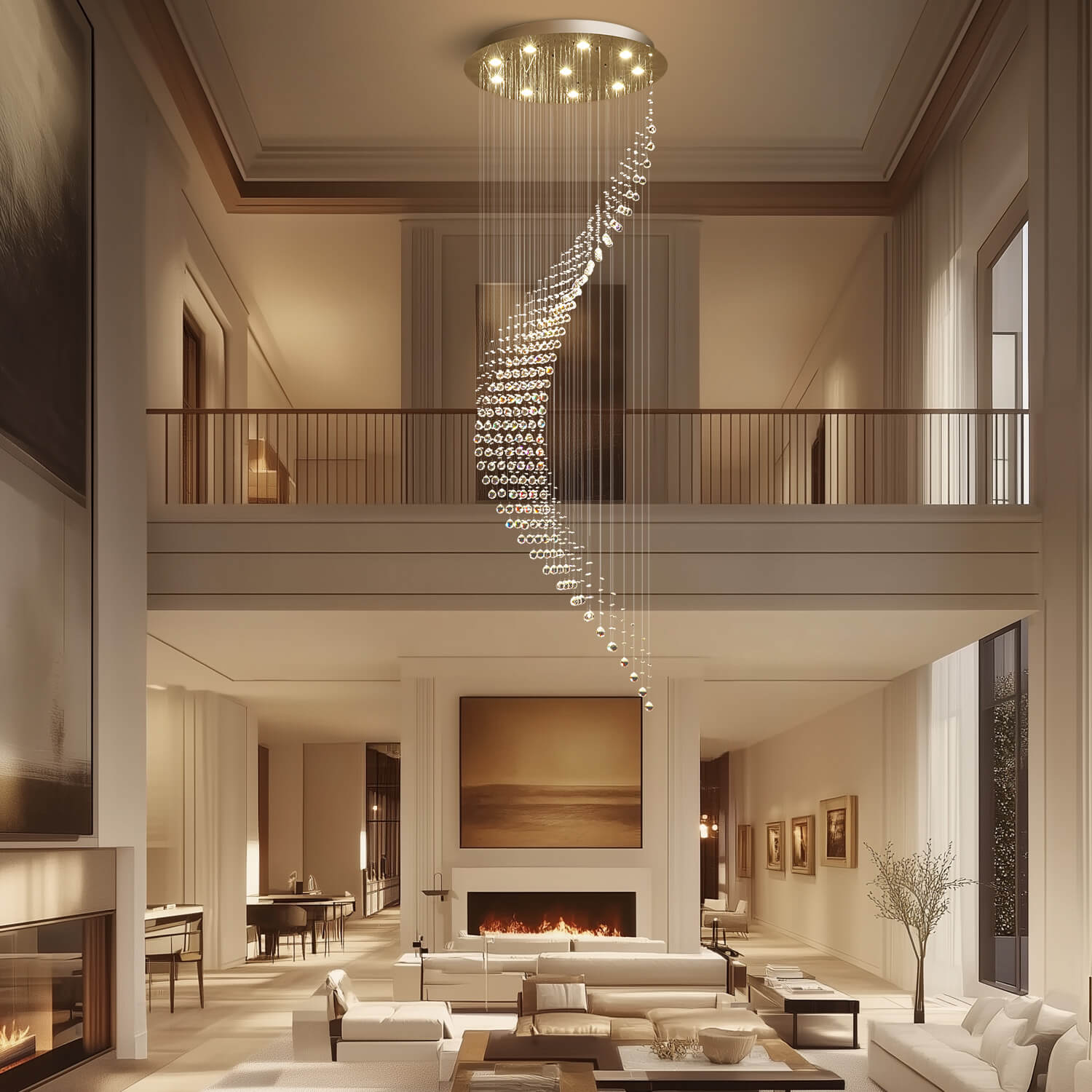 Kristallen Kroonluchter Regendruppel Spiraal K9 Kristal Chroom GU10 Trap Entreehal Luxe | Restfield