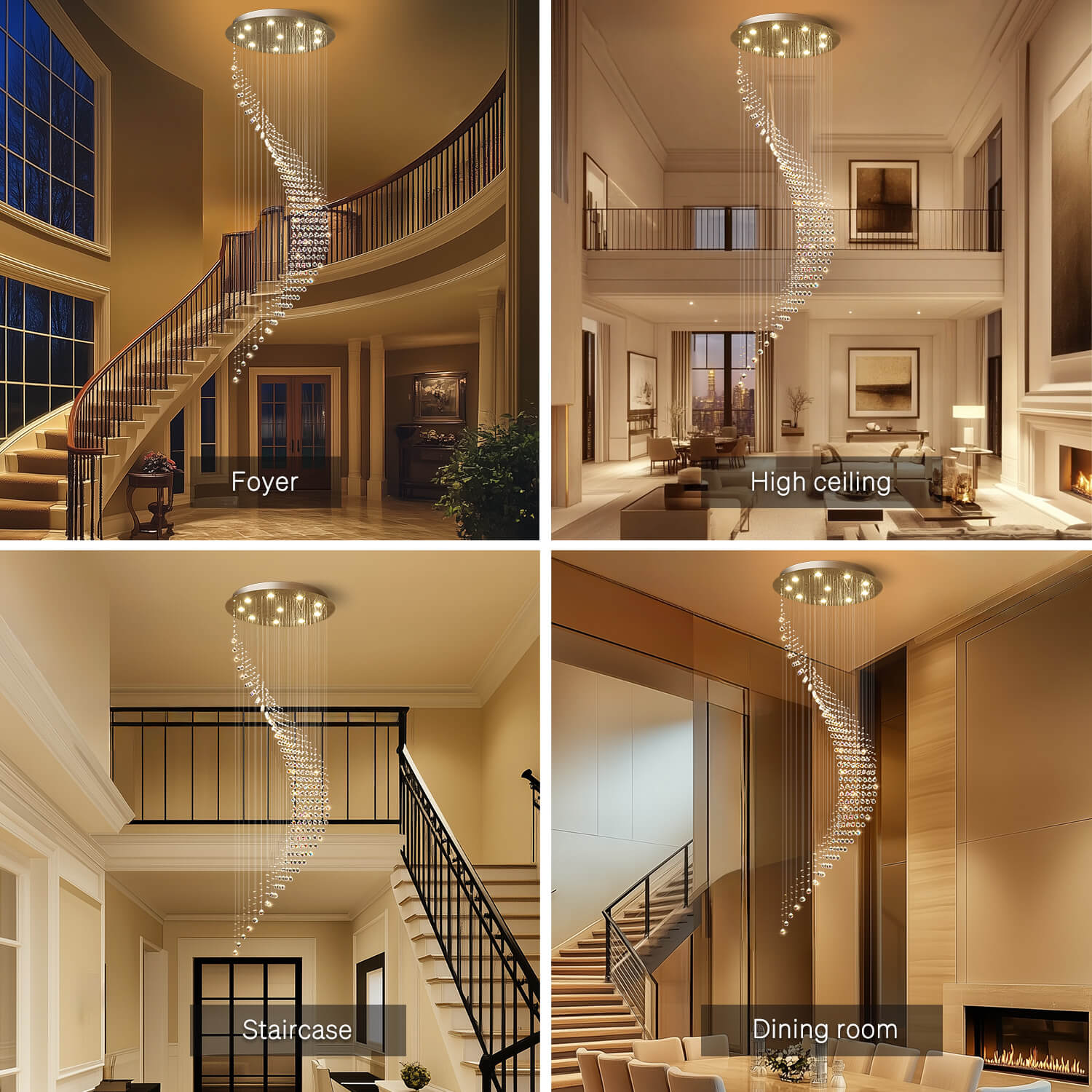 Kristallen Kroonluchter Regendruppel Spiraal K9 Kristal Chroom GU10 Trap Entreehal Luxe | Restfield