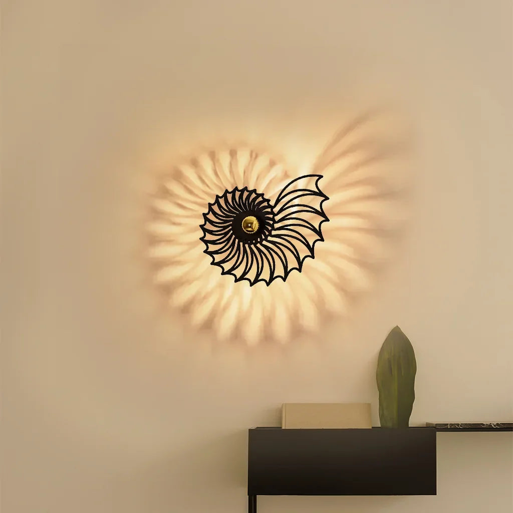 Decoratieve LED Wandlamp met Nautilus Design – Sfeervolle Wandverlichting | Restfield