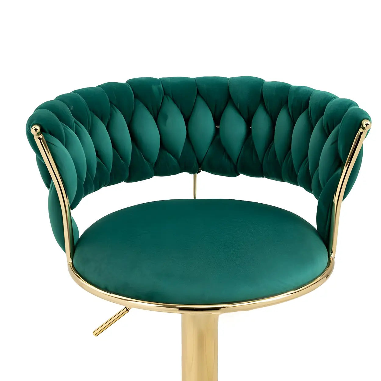 Verstelbare Draaibare Barkruk met Goudkleurig Onderstel en Ronde Zitting – Luxe Glam Design Barstoel voor Keukeneiland en Thuisbar | Restfield