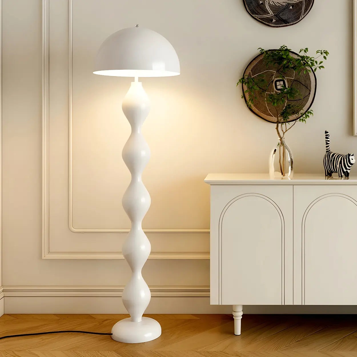 Moderne Mushroom Vloerlamp met Metalen Kap en 3 Lichtstanden – Scandinavische Design Staande Lamp met Voetschakelaar | Restfield