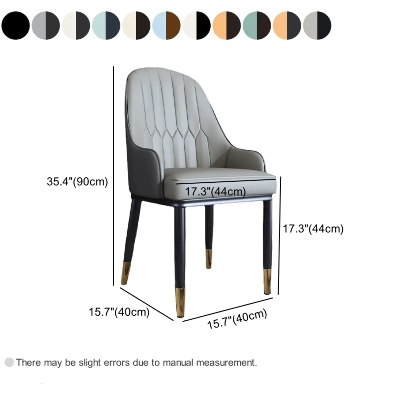 Moderne Eetkamerstoel met Armleuningen in Kunstleer en Zwarte Metalen Poten met Goud Detail | Restfield