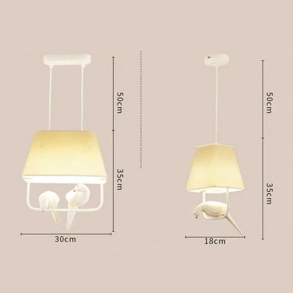 Vogel Hanglamp Met Kap Beige E27 Decoratief Woonkamer Eetkamer | Restfield